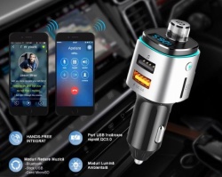 Modulator FM, Bluetooth CHT USB incarcare rapida 3.0, Port muzica USB, Slot Card microSD, Port incarcare telefon, Handsfree Car Kit Transmitator FM - Img 5