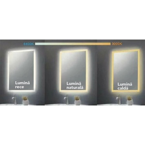 Oglinda cu iluminare si dezaburire Fluminia Ando-R 90 cm - Img 2