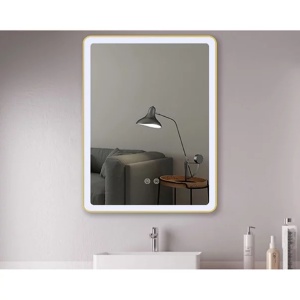 Oglinda cu iluminare si dezaburire Fluminia Titian 60 cm auriu - Img 1