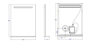 Oglinda LED 60x80cm, Cu polita si Sistem dezaburire+Oglinda cosmetica detasabila, Lumina reglabila, Bluetooth - Img 2