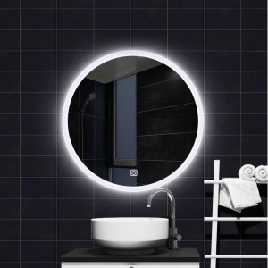 Oglinda LED 80cm, Sistem dezaburire, Lumina reglabila, 2 Difuzoare Bluetooth - Img 1