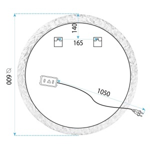 Oglinda rotunda baie cu LED 60cm YH-3562 - Img 8