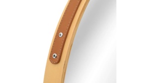 Oglinda rotunda din lemn cu curea LOFT Light.BROWN 59 CM - Img 4