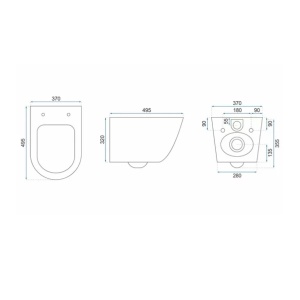 Pachet vas wc suspendat Rea Carlo, capac softclose, rezervor incastrat Ideal Standard Ideal Standard ProSys si clapeta Ideal Standard ProSys auriu - Img 5