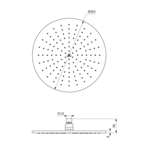 Palarie de dus Ideal Standard IdealRain 300 mm auriu periat 1 functie - Img 6