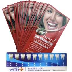 Set Benzi pentru albirea dintilor, fara peroxid cu ulei de cocos, NeoSimply, 14 plicuri, 65 g - Img 3