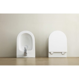 Set Bideu si Vas WC PRO MOUSE LAURA RIMLESS, montaj suspendat, ceramica sanitara, Capac Soft-Close inclus - Img 3