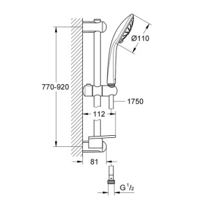 Set de dus cu bara Grohe Euphoria Massage 90 cm antracit periat Hard Graphite - Img 2