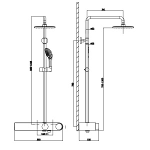 Set de dus F12A Design Modern, Cu Efect de Ploaie si Afisaj LCD, Culoare Crom - Img 11