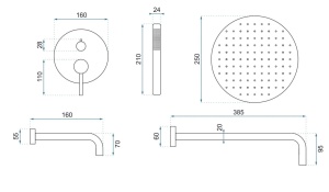 Set de dus incastrat REA Lungo, Design Elegant, Culoare Cooper Auriu+ BOX - Img 10