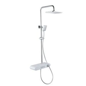 Set de dus PRO FATTER , Ecran LCD, efect de ploaie, Culoare Alb/Chrom - Img 11