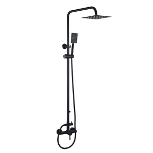 Set de dus tip ploaie Milton Negru pentru baie