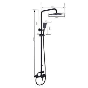 Set de dus tip ploaie Milton Negru pentru baie - Img 11