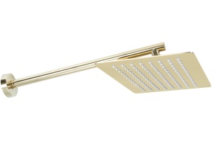 Sistem Complet De Dus REA OVAL BOX GOLD, Montaj In Perete, Para Dreptunghiulara Tip Ploaie 20x30 Cm, 2 Functii De Curgere A Apei, Auriu - Img 9