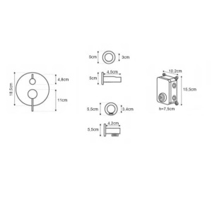 Sistem de dus PRO FLUSH SLIM 40XX Slim, montaj incastrat in perete, ploaie de dus, 2 functii, finisaj crom - Img 7