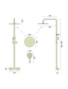 Sistem dus cu termostat REA ERA Vincent, dus tip ploaie 25x25, dus de mana, design modern, finisaj L.Gold - Img 5