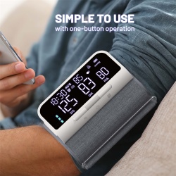 Tensiometru Fara Fir SeveShop pentru Uz Casnic, Reincarcabil, Usor de Utilizat, Cu Aplicatie Gratuita pentru iOS/Android, Apple Health si Google Fit, Monitorizare Tensiune Arteriala Precisa cu Display LED, Design Ergonomic si Elegant, Alb Lucios