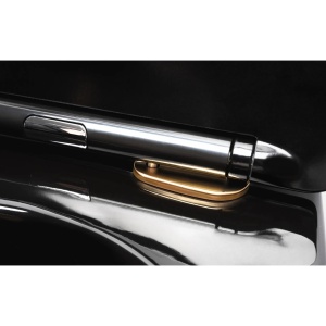 Vas WC REA CARLO MINI RIMLESS, Montaj Suspendat, Ceramica Sanitara, Capac DUROPLAST FLAT Soft-Close Inclus, Negru/Auriu - Img 5