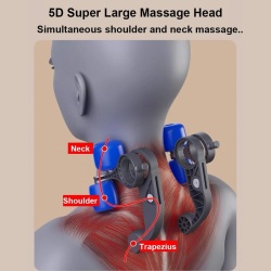 Aparat de Masaj Inteligent pentru Gat SeveShop, Caldura si Ameliorarea Durerii, Relaxare si Fizioterapie, 5D Deep Dual Mode, 4 Moduri de Masaj, Vibromasaj Eficient pentru Relaxarea Musculara, Activare Circulatie si Terapie Anti-Stress, Gri Platinat - Img 6