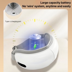 Aparat de Masaj Inteligent pentru Ochi 3D SeveShop, Terapie Oculara cu Compresie Termica, Vibratie, Difuzor Bluetooth, Functie de Caldura si Presiune Aer, Imbunatatirea Circulatiei, Alungarea Stresului, Alb Opal - Img 5