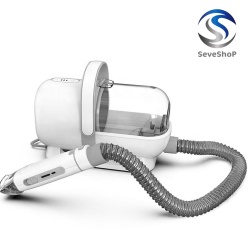 Aspirator 3 in1 pentru toaletarea animalelor de companie SeveShop®, aparat de tuns cu 6 accesorii, pentru descurcarea sau aspirarea parului, perie pentru aspirarea materialelor textile