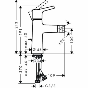 Baterie bideu Hansgrohe Talis S monocomanda crom lucios - Img 2