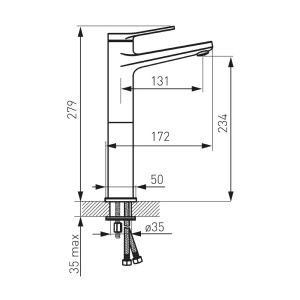 Baterie lavoar inalta FDesign Seppia monocomanda , Culoare Negru Mat - Img 2