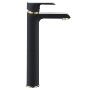 Baterie Lavoar Inalta REA BLOOM BLACK GOLD HIGH, Montaj Pe Blat, Capat Fix, Inaltime 30 Cm, Finisaj Negru Mat/Auriu - Img 5