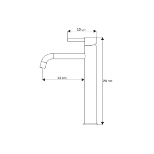 Baterie Lavoar PRO Costa High Gold, Montaj Pe Blat, Inaltime 28 Cm, Finisaj Auriu - Img 2