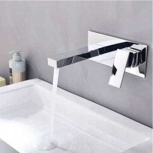 Baterie lavoar PRO QUADRO SILVER,montaj incastrat in perete, finisaj Crom , design minimalist - Img 4