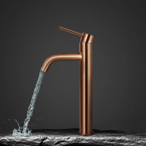 Baterie lavoar REA ERA LUNGO Copper High, Montaj pe blat, inaltime 28 cm - Img 4