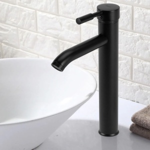 Baterie lavoar REA GRAF BLACK High, Montaj pe blat, inaltime 30.5 cm, finisaj Negru Mat - Img 3