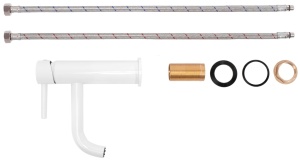 Baterie Lavoar REA LUNGO WHITE LOW Montaj Pe Lavoar, Capat Fix, Inaltime 17 Cm, Finisaj Alb - Img 3
