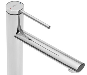Baterie Lavoar REA OVAL CROM High, Montaj Pe Blat, Capat Fix, Monocomanda, Inaltime 27 Cm, Crom - Img 3