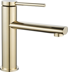 Baterie Lavoar REA OVAL GOLD LOW, Montaj Pe Blat, Capat Fix, Monocomanda, Inaltime 18 Cm, Auriu - Img 4