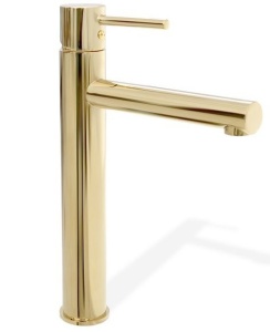 Baterie Lavoar REA TESS LIGHT GOLD, Montaj pe blat, Inaltime 32 cm, Finisaj Auriu - Img 1
