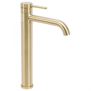 Baterie pentru baie REA Lungis, Design Modern, Culoare Brush Gold Super High