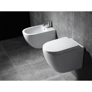 Bideu REA CARLO MINI, 49 x 37 x 33 cm, Montaj Suspendat, Alb Lucios - Img 4