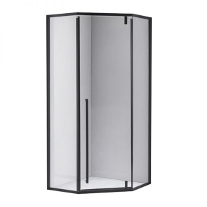 Cabin de du?? Pentagonal BS07A, Dimensiune 80x80 cm, Culoare Negru