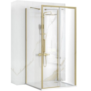 Cabina de dus 110x100x100 cm, Rapid Slide , echipata cu 2 pereti si usa culisanta , finisaj Gold Mat