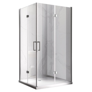 Cabina de dus dreptunghiulara din sticla securizata cu cadita de dus neagra KZ12B/ST03A 100 x 80 cm - Img 6