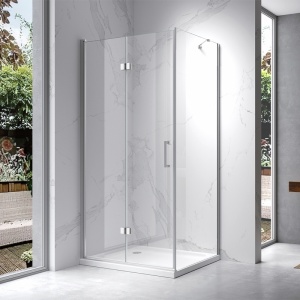 Cabina de dus dreptunghiulara din sticla securizata si rame cromate KZ20D 100 x 90 cm - Img 2