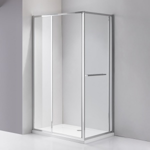 Cabina de dus Kira Dreptunghiulara 100x90cm, Design Modern, Culoare Crom - Img 4