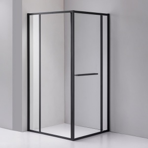 Cabina de dus Kira Dreptunghiulara 120x80cm, Design Modern, Culoare Negru - Img 4