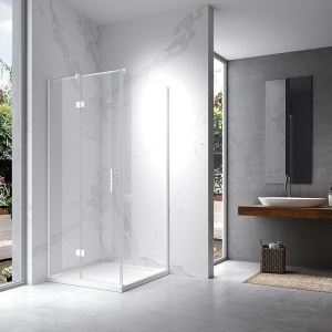 Cabina de dus KZ01D Patrata, Design Modern 100x100cm, Culoare Alb - Img 4