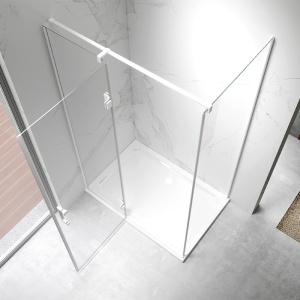 Cabina de dus KZ02B Dreptunghiulara 100x80cm, Design Modern, Culoare Alb - Img 4