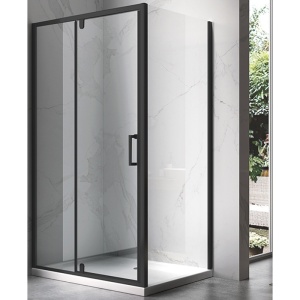Cabina de dus KZ06C Dreptunghiulara 110x80cm, Design Modern, Culoare Negru - Img 4