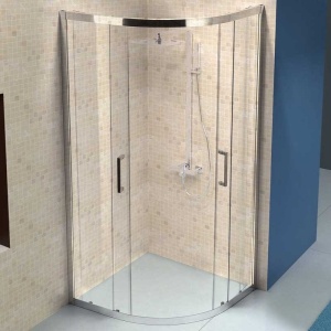 Cabina de dus KZ101C Semirotunda, Design Modern 100x100cm , Culoare Crom - Img 4
