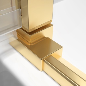 Cabina de dus KZ12D Dreptunghiulara , Design Modern 120x80cm , Culoare Auriu - Img 4