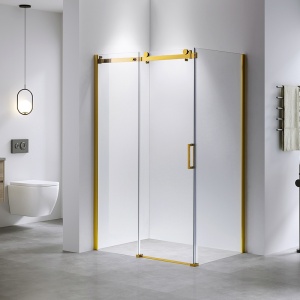 Cabina de dus KZ203C Dreptunghiulara 120x80cm ,Design Modern , Culoare Auriu - Img 4